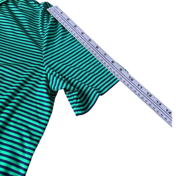 RLX Ralph Lauren Polo Shirt Men’s Medium Green Striped Short Sleeve Merion Golf - Picture 7 of 8